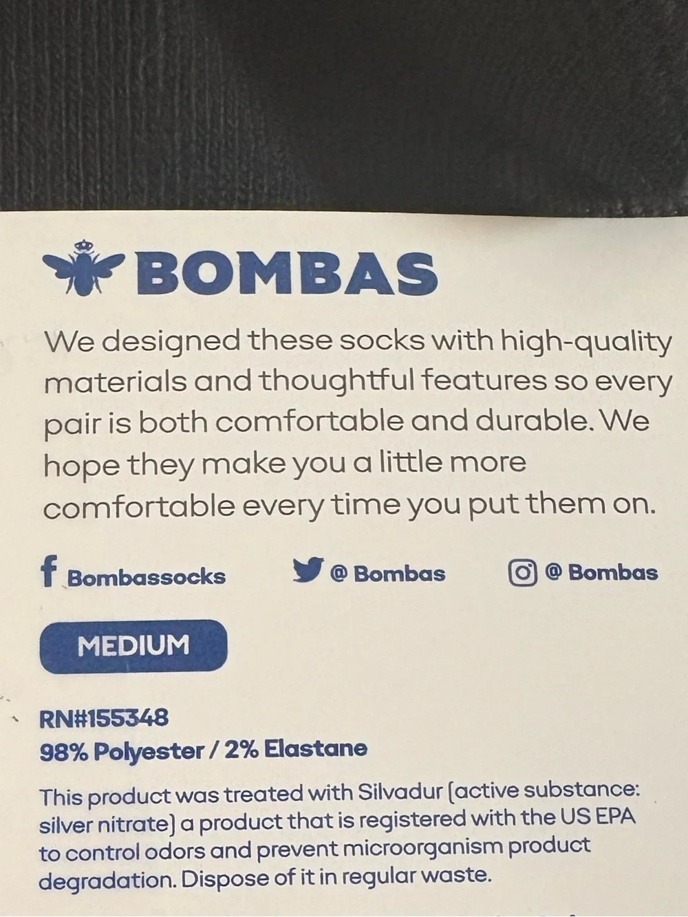 BOMBAS Women's  Ankle Socks Size Medium